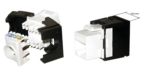 XtendLan Keystone jack RJ45 bílo-černá / CAT6 / UTP / zaklapávací