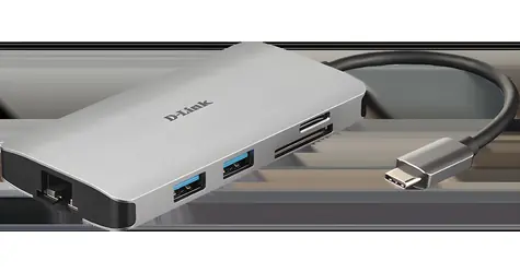 D-Link DUB-M810 / USB-C hub / 8v1 / HDMI 4K / Gigabit Ethernet / čtečka karet / PD 100W