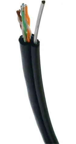 DATACOM UTP Cat5e 50m černá / Síťový kabel / venkovní samonosný / bez konektorů / 24 AWG plná měď