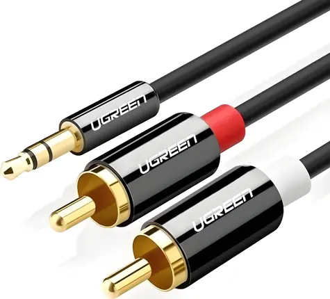 Ugreen 10591B černá / Kabel / Jack 3,5 mm (M) - 2x RCA (Cinch, M) / 5 m