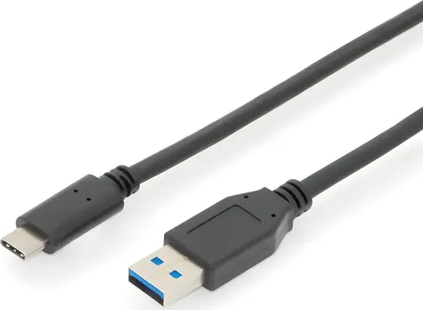 Digitus AK-300146-010-S černá / Kabel USB-A na USB-C / 1 m