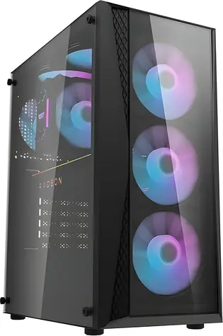 darkFlash DK352 Plus černá / Skříň / ATX/M-ATX/E-ATX / 4x ARGB ventilátor / prosklená bočnice / bez zdroje