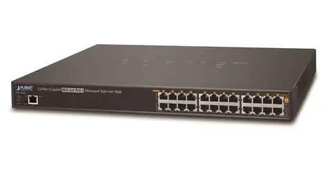 Planet POE-1200G(v2) / PoE injektor / 12x 1Gb / 802.3at / 220W / watchdog