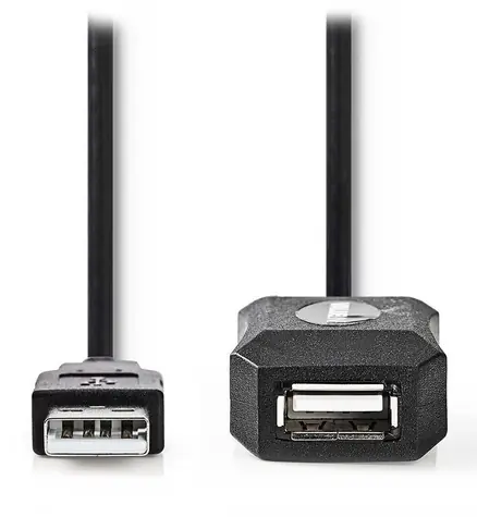 Nedis USB-A černá / Kabel USB / Aktivní prodlužovací / USB 2.0 / 5 m