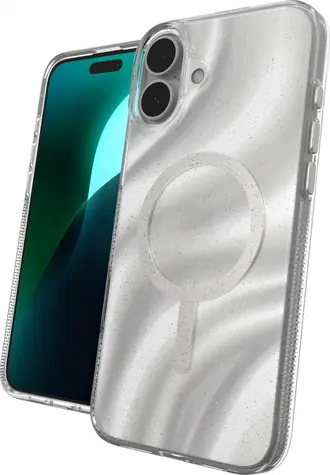 ZAGG Milan Snap Swirl Glitter stříbrná / Ochranný kryt / Apple iPhone 16 / MagSafe / Antimikrobiální