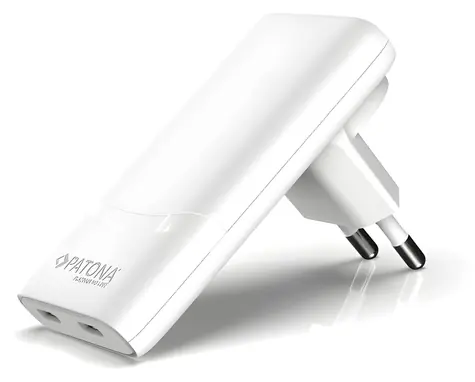PATONA Slim bílá / Nabíječka / GaN / 2x USB-C / PD 65W / QC3.0