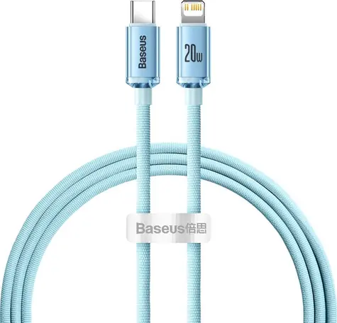 Baseus BSU3637 světle modrá / USB kabel / USB-C - Lightning / 1.2 m