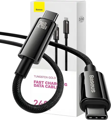 Baseus CAWJ040001 černá / Kabel / USB-C (M) - USB-C (M) / 1 m