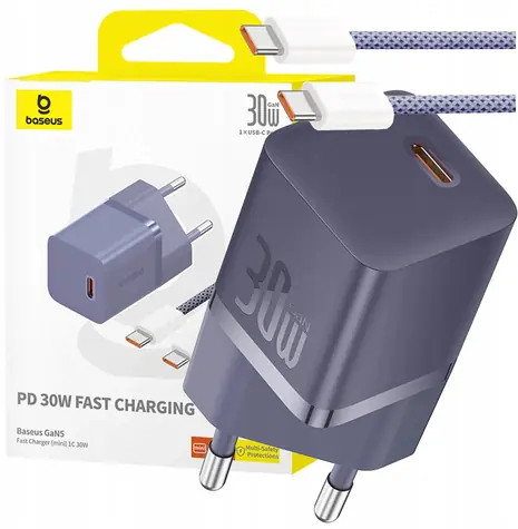 Baseus GaN5 / Rychlonabíječka / GaN / 1x USB-C / 3 A