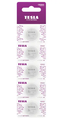 Tesla CR2032 / Knoflíková baterie / lithiová / 5 ks / blistr