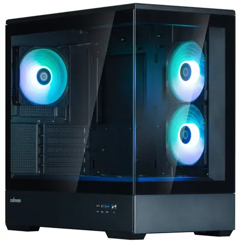 Zalman P30 V2 černá / Počítačová skříň / Mini Tower / 3x 120mm ARGB / USB-A 3.0 / USB-C / temperované sklo