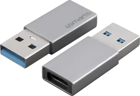 4smarts USB-A - USB-C šedá / Adaptér