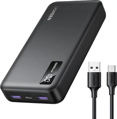 Ugreen PB312 šedá / Powerbanka / 20000mAh / USB-C / rychlé nabíjení / LED displej