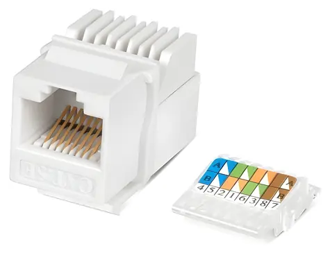 XtendLan Keystone RJ45 bílá / TP zásuvka / CAT5e / UTP / zaklapávací