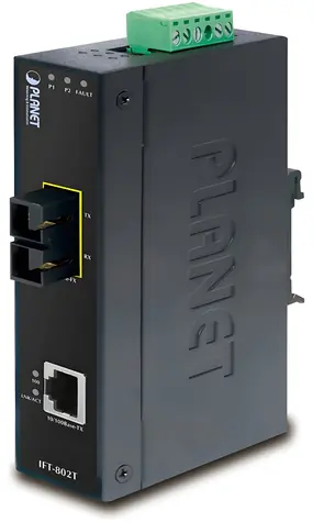 Planet IFT-802T / Konvertor / SC multimode / 2 km / DIN / IP30