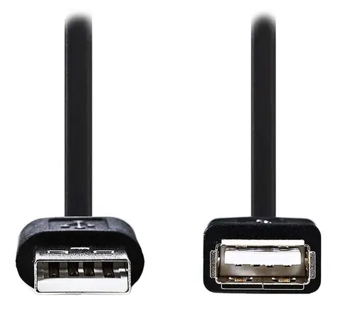 Nedis černá / Prodlužovací kabel USB 2.0 A-A / 2 m / poniklované konektory / bulk