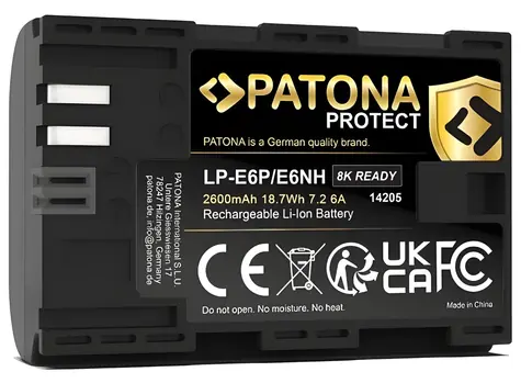 PATONA LP-E6P/LP-E6NH Protect / Baterie pro foto / 2600mAh / 6A / Li-Ion / Canon EOS R5 Mark II