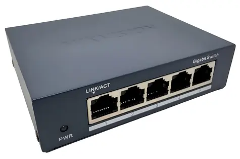 Hikvision DS-3E0505-O / Switch / 5x 10/100/1000 Mbps RJ45 / kovové provedení