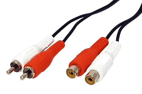 OEM 2x cinch(M) - 2x cinch(F) / Prodlužovací audio kabel / 5 m