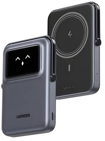 Ugreen UNO černá / Bezdrátová powerbanka / 10000mAh / TFT displej