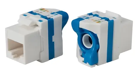 XtendLan Keystone RJ45 CAT6 bílá / UTP zásuvka / uzamykatelná / instalace bez nástrojů