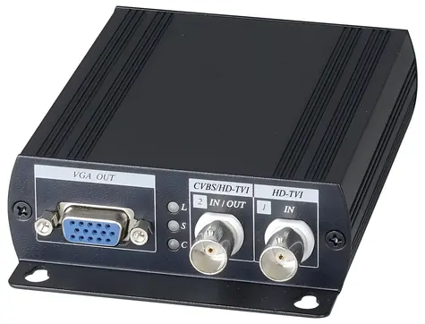 XtendLan Video konvertor / AHD/TVI/CVI/CVBS na HDMI/VGA/CVBS / do 1920x1080 / smyčkový výstup / 2x BNC