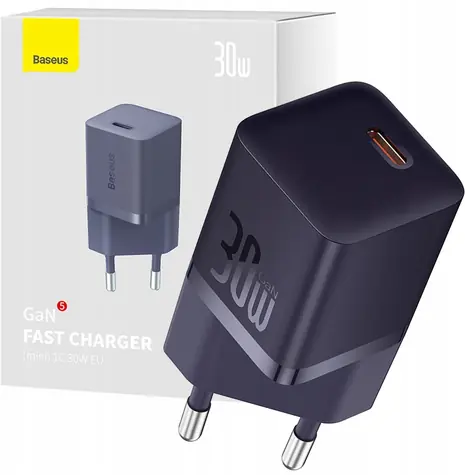 Baseus GaN5 30W fialová / Rychlonabíječka / GaN / 1x USB-C