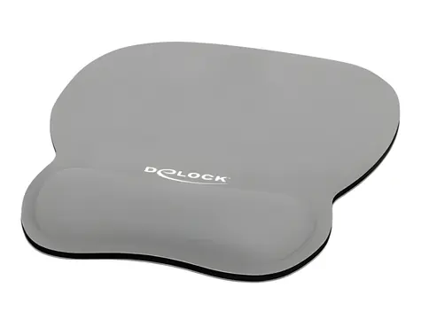 DeLock šedá / Podložka pod myš / Ergonomická / Opěrka zápěstí s gelem / 245 x 206 mm