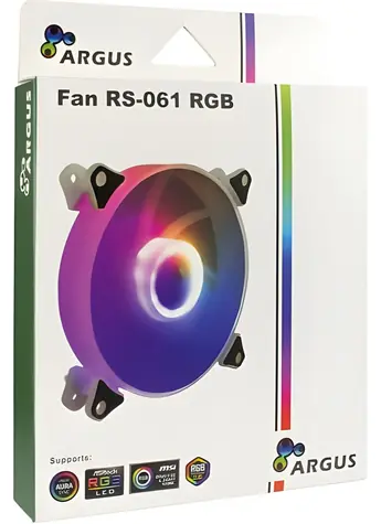 Inter-Tech ARGUS RS-061 / Ventilátor / 120 mm / ARGB / 1200 RPM / PWM / 22 dB