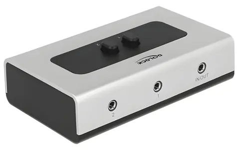 Delock jack 3.5 mm 2 port šedočerná / Přepínač / ruční / obousměrný
