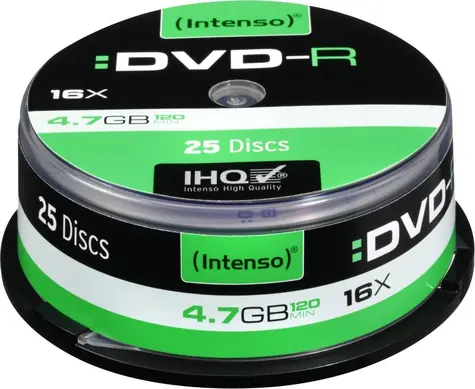 Intenso DVD-R 4,7GB / Optické médium / 16x / 25 ks / Spindl