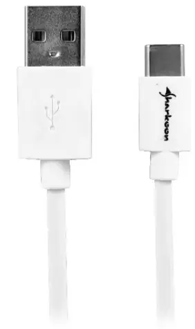Sharkoon USB 2.0 bílá / Kabel / USB-A - USB-C / 1 m