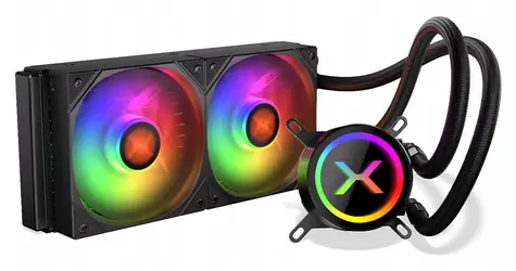 Krux HydroX 240 ARGB černá / AIO vodní chladič CPU / 2x 120 mm / 600-1800 RPM / AMD + Intel