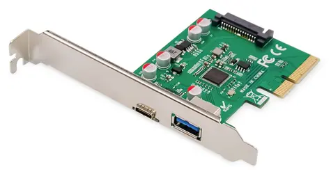 Digitus DS-30225 / Řadič PCI Express / 2x USB 3.1 Gen 2 / USB-C + USB-A / 10 Gbps