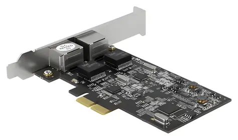 Delock / Síťová karta / PCI Express x2 / 2x RJ45 2,5 Gigabit LAN / RTL8125