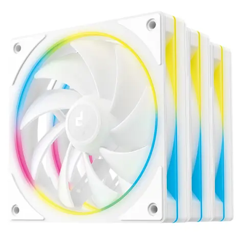 DEEPCOOL FL12R SE bílá / Ventilátor / Sada 3 kusy / 120 mm / Reverzní / ARGB / PWM