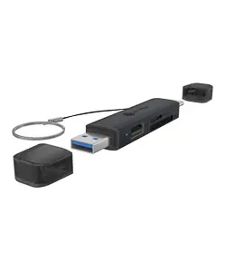 Icy Box IB-CR203-CU3 černá / Externí čtečka paměťových karet / USB-A & USB-C 3.2 Gen 1