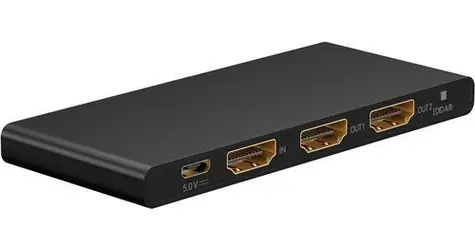 Goobay HDMI 1 na 2 černá / Rozbočovač / 4K 60Hz / HDCP 2.2