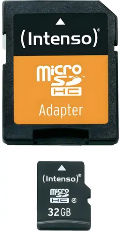 Intenso microSDHC 32GB / Paměťová karta / Class 4 / čtení 20 MB/s / + SD adaptér