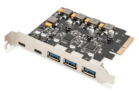 Digitus DS-30222 / PCIe řadič / 2x USB-C / 3x USB A / USB 3.2 Gen 2