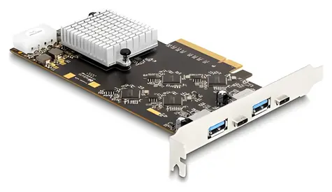 Delock PCI Express x8 / Řadič USB / PCIe 3.0 / 2x USB-C 3.2 Gen 2x2 / 2x USB-A 3.2 Gen 1