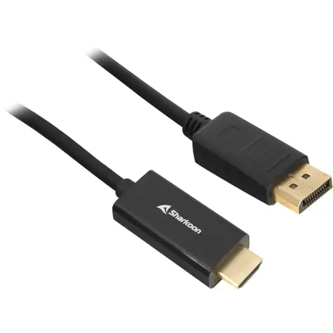 Sharkoon DisplayPort 1.2 - HDMI 4K černá / Adaptér / Aktivní / 60 Hz / 1 m