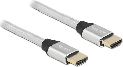 Delock 85366 stříbrná / HDMI kabel / 48 Gbps / 8K 60 Hz / 1 m / eARC
