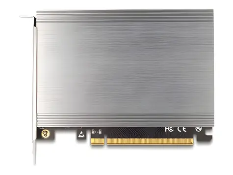DeLock 90210 / Řadič 4x M.2 NVMe / PCIe x16 4.0 / Chladič + LED