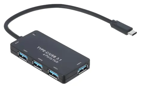 Akyga USB-C hub / Rozbočovač USB / 4 porty / USB 3.1 / kabel 20 cm
