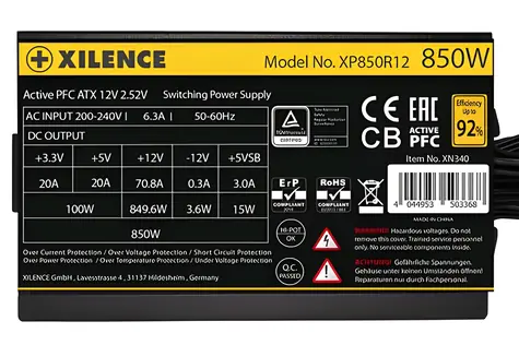 Xilence Gaming Gold 850W / Napájecí zdroj / 80PLUS Gold / nemodulární / 120mm / ATX