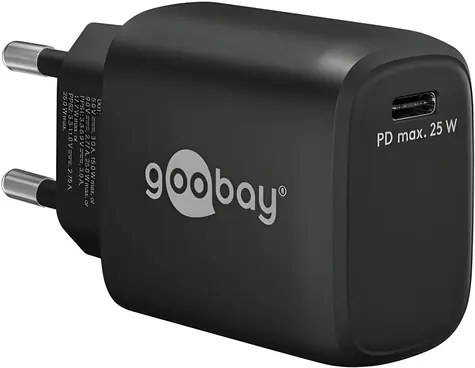 Goobay GaN 25W černá / Síťová nabíječka / USB-C / PD 3.0
