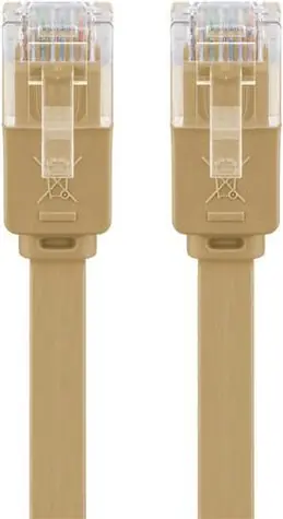 Goobay CAT6 U/UTP plochý hnědá / Patch kabel / výška 1,5 mm / pozlacené kontakty / 15 m