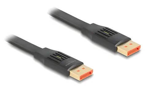 Delock 81007 černá / Plochý DisplayPort kabel / 3 m / 8K/60Hz / DisplayPort 1.4