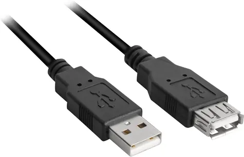 Sharkoon černá / Prodlužovací kabel / USB 2.0 A-A / 2 m